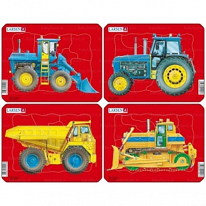 Пазл - Трактор, самосвал, 4 вида (Larsen, Z1)